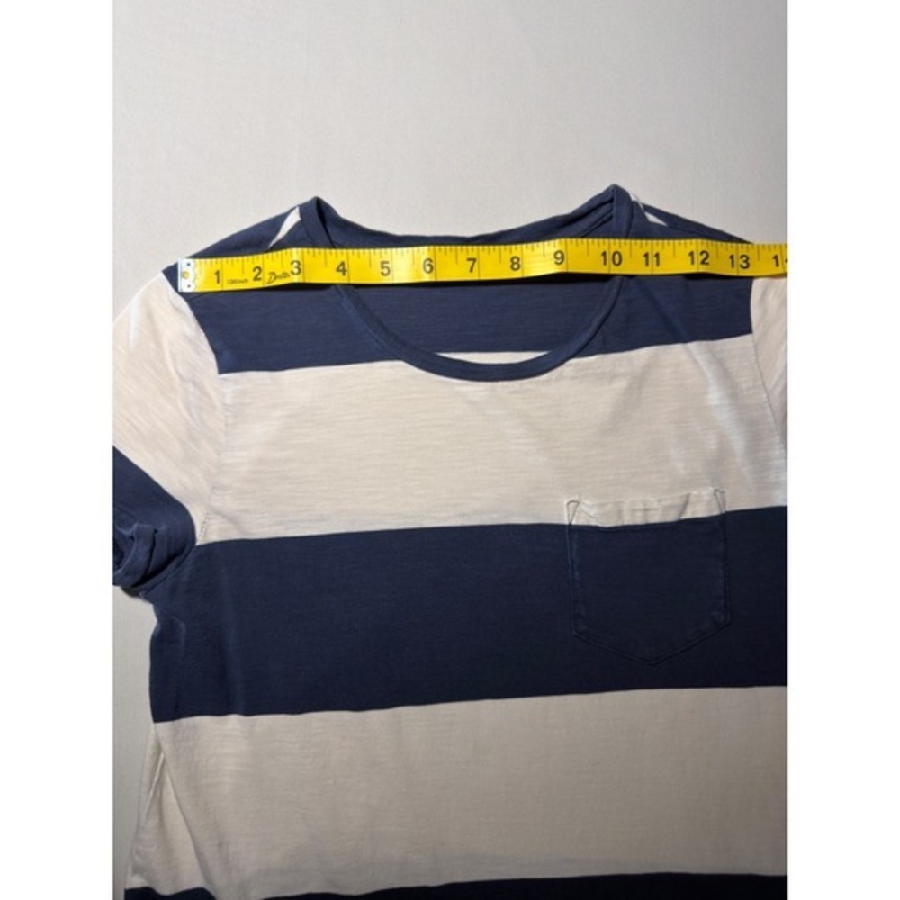Polo Ralph Lauren Striped T-Shirt Dress M Navy White Cotton Nautical Pocket - Picture 3 of 10